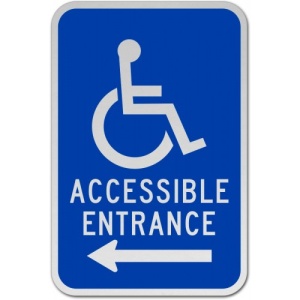 Indicator Accessible Entrance Left Arrow, Sticker autocolant