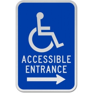 Indicator Accessible Entrance Right Arrow, Sticker autocolant