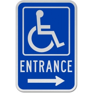 Indicator Accessible Entrance Sign Right Arrow, Sticker autocolant