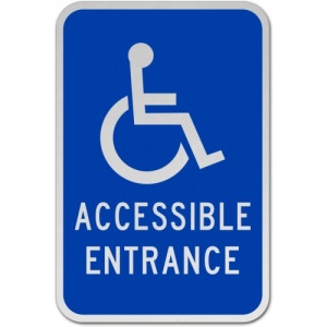 Indicator Accessible Entrance, Sticker autocolant