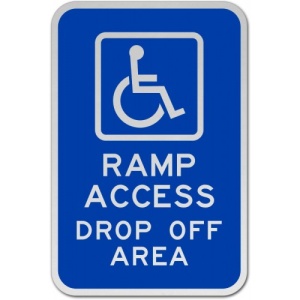 Indicator Accessible Ramp Access Drop Off, Sticker autocolant