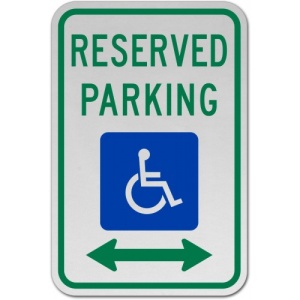 Indicator Accessible Reserved Parking sign double Arrow, Sticker autocolant