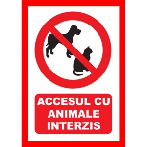 Indicator Accesul cu animale interzis, Sticker autocolant