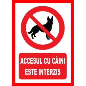 Indicator Accesul cu caini este interzis, Sticker autocolant