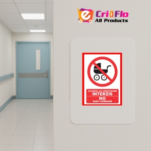 Indicator Accesul cu carucioare interzis no baby carriage, Sticker autocolant - Img 5