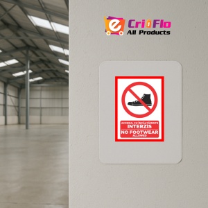 Indicator Accesul cu incaltaminte interzis no footwear allowed, Sticker autocolant - Img 3
