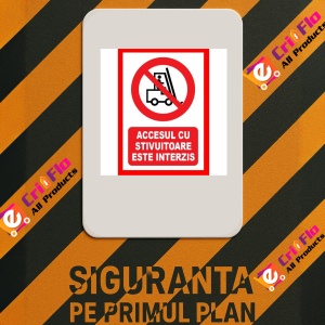 Indicator Accesul cu stivuitoare este interzis, Sticker autocolant - Img 3