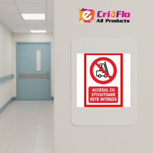 Indicator Accesul cu stivuitoare este interzis, Sticker autocolant - Img 5