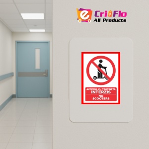 Indicator Accesul cu trotineta interzis no scooters, Sticker autocolant - Img 5