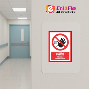 Indicator Accesul interzis access forbidden, Sticker autocolant - Img 5