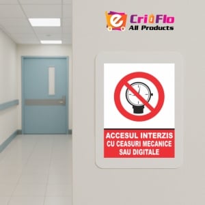 Indicator Accesul interzis cu ceasuri mecanice sau digitale, Sticker autocolant - Img 5