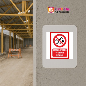Indicator Accesul interzis cu obiecte metalice, Sticker autocolant - Img 5
