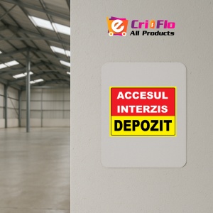 Indicator Accesul interzis depozit, Sticker autocolant - Img 3