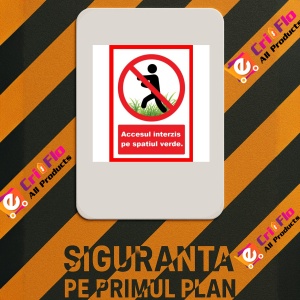 Indicator Accesul interzis pe spatiul verde iarba teren de sport, Sticker autocolant - Img 3