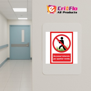 Indicator Accesul interzis pe spatiul verde iarba teren de sport, Sticker autocolant - Img 5
