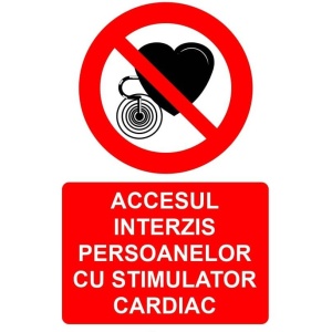 Indicator Accesul interzis persoanelor cu stimulator cardiac indicator de interzicere, Sticker autocolant