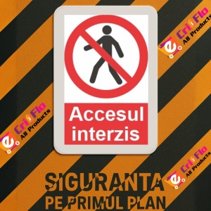 Indicator accesul interzis pietonilor indicatoare protectia muncii, Sticker autocolant - Img 3