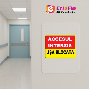 Indicator Accesul interzis usa blocata, Sticker autocolant - Img 5