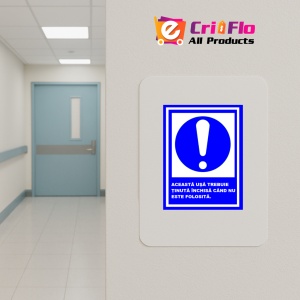 Indicator Aceasta usa trebuie tinuta inchisa cand nu este folosita, Sticker autocolant - Img 5