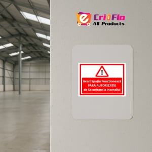 Indicator Acest spatiu functioneaza fara autorizatie de securitate la incendiu v1, Sticker autocolant - Img 3