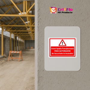 Indicator Acest spatiu functioneaza fara autorizatie de securitate la incendiu v1, Sticker autocolant - Img 5