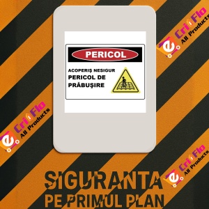 Indicator Acoperis nesigur pericol de prabusire, Sticker autocolant - Img 3