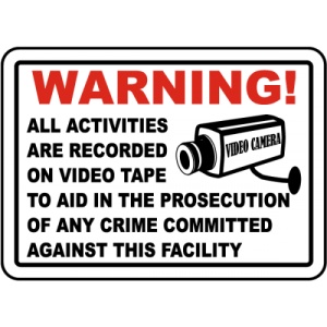 Indicator Activities Recorded on Video Tape Sign, Sticker autocolant