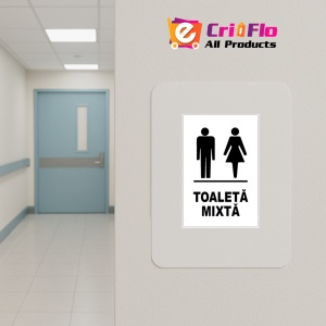 Indicator Alb pentru toaleta mixta, Sticker autocolant - Img 5