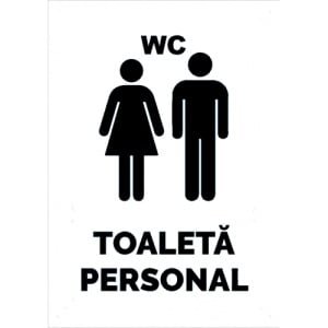Indicator Alb pentru toaleta personal, Sticker autocolant