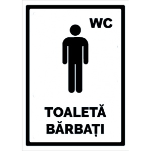 Indicator Alb pentru wc toaleta barbati, Sticker autocolant