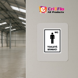 Indicator Alb pentru wc toaleta barbati, Sticker autocolant - Img 4