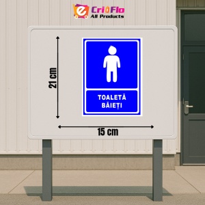 Indicator Albastru pentru toaleta baieti, Sticker autocolant - Img 2