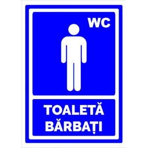 Indicator Albastru pentru wc toaleta barbati, Sticker autocolant