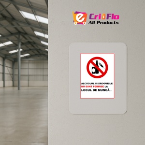 Indicator Alcoolul si drogurile nu sunt permise la locul de munca, Sticker autocolant - Img 4