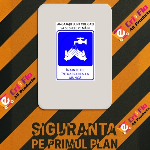 Indicator Angajatii sunt obligati sa se spele pe maini, Sticker autocolant - Img 3
