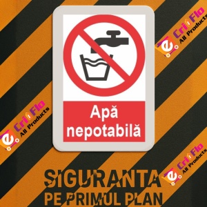 Indicator apa nepotabila indicatoare protectia muncii, Sticker autocolant - Img 3