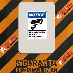 Indicator Area Under 24 Hour Surveillance Label, Sticker autocolant - Img 3