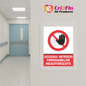 Indicator Atentie accesul interzis persoanelor neautorizate, Sticker autocolant - Img 5