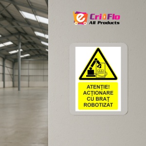 Indicator Atentie actionare cu brat robotizat indicator de avertizare, Sticker autocolant - Img 4