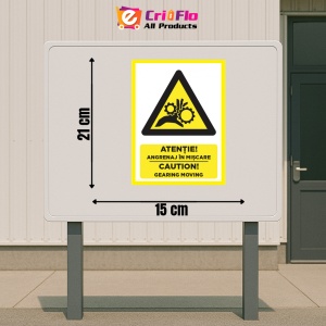 Indicator Atentie angrenaj in miscare caution gearing moving, Sticker autocolant - Img 2