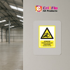 Indicator Atentie angrenaj in miscare caution gearing moving, Sticker autocolant - Img 4