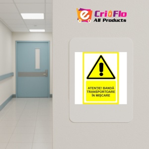 Indicator Atentie banda transportoare in miscare, Sticker autocolant - Img 5