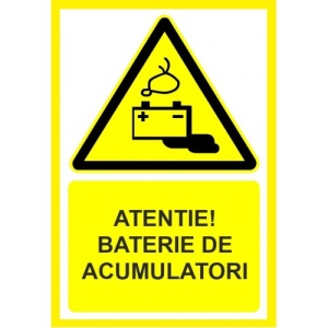 Indicator Atentie baterie de acumulator, Sticker autocolant