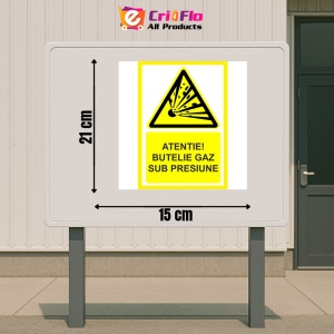Indicator Atentie butelie gaz sub presiune, Sticker autocolant - Img 2