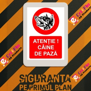 Indicator Atentie caine de paza indicator de interzicere, Sticker autocolant - Img 3
