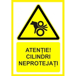 Indicator Atentie cilindri neprotejati, Sticker autocolant