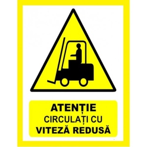 Indicator Atentie circulatie cu viteza redusa, Sticker autocolant