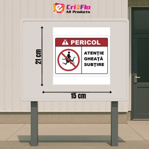 Indicator Atentie gheata subtire, Sticker autocolant - Img 2