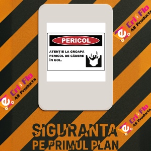 Indicator Atentie la groapa pericol de cadere in gol, Sticker autocolant - Img 3