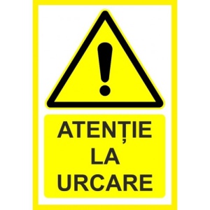 Indicator Atentie la urcare, Sticker autocolant